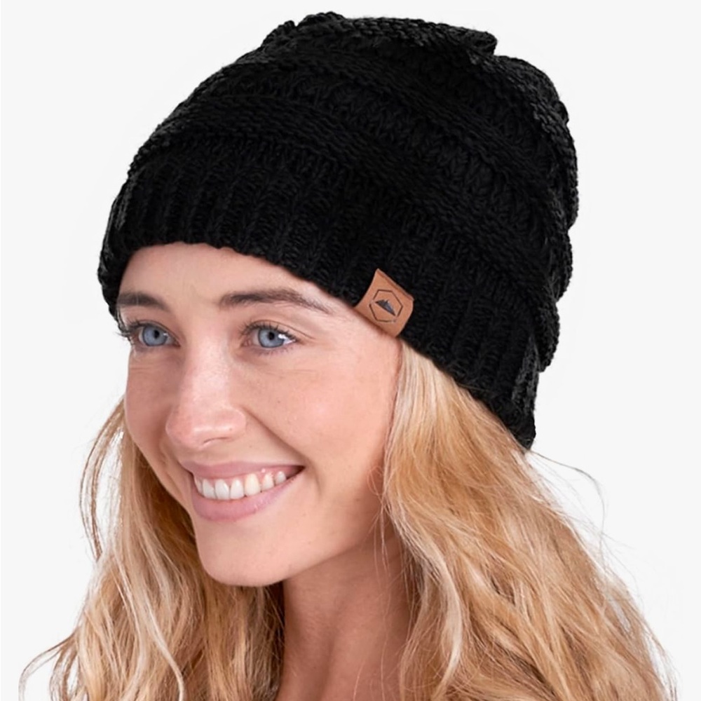Black knitted beanie